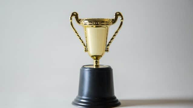 An awards trophy