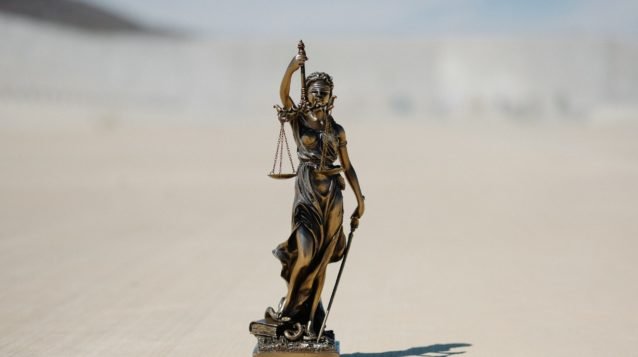 A Lady of Justice statuette