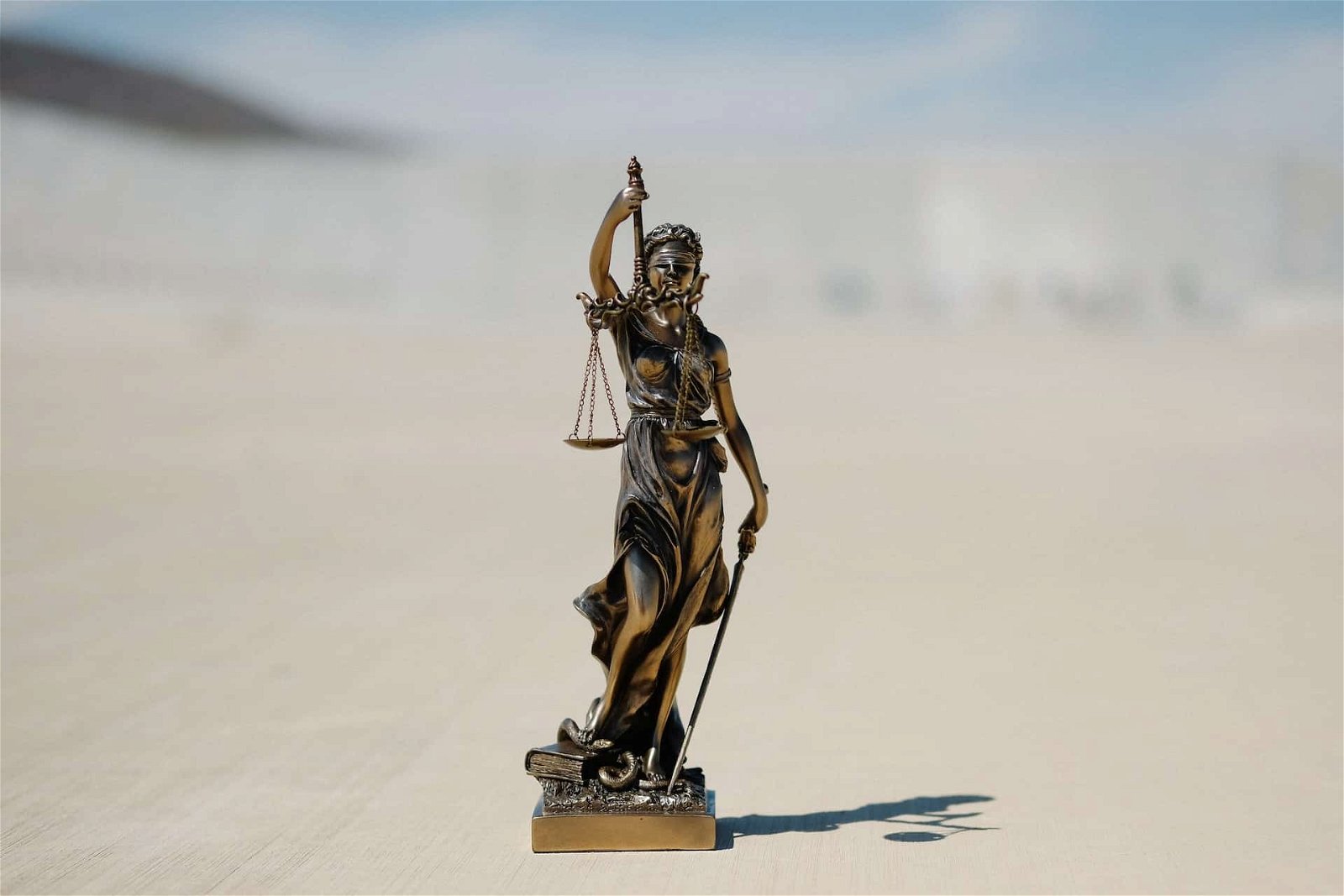 A Lady of Justice statuette