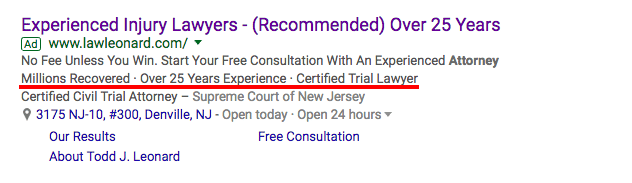 Adwords Callout