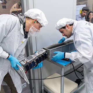 Handover and Integration activities of CubeSat Laser Infrared CrosslinK (CLICK)  - In support of Ames Research Center's Office of Communications.  Photo Date: March 30, 2022.  Location: Nanoracks Facility, Webster, TX.  Photographer: Robert Markowitz