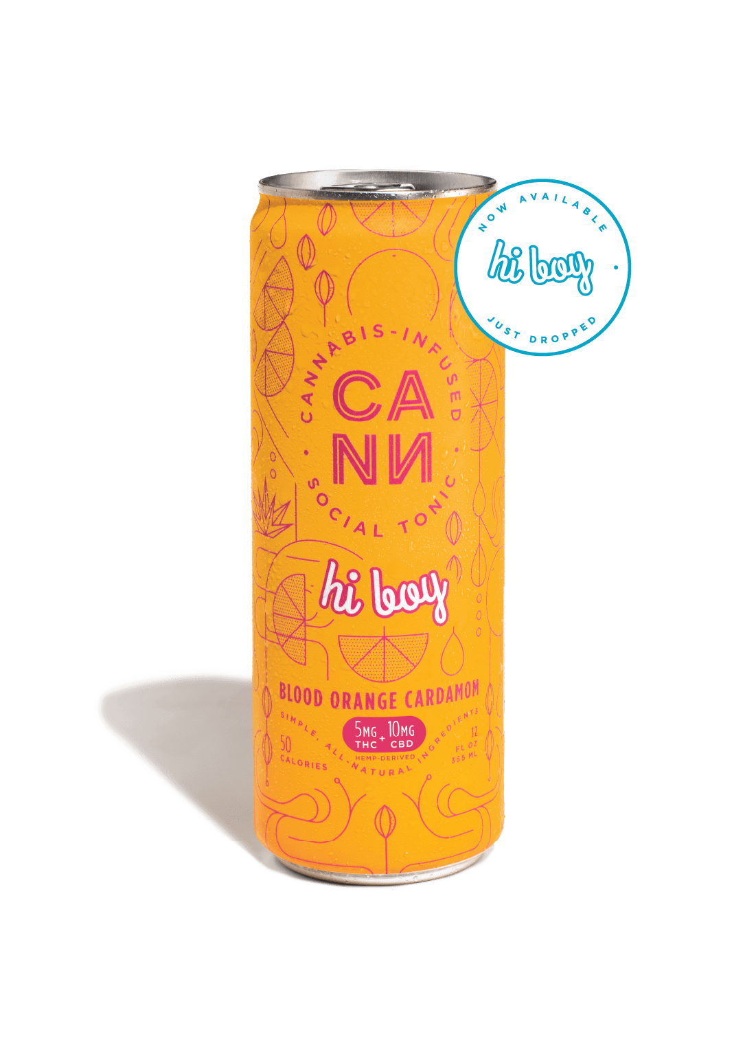 A can of Blood Orange Cardamom Hi Boy with Cann Logo