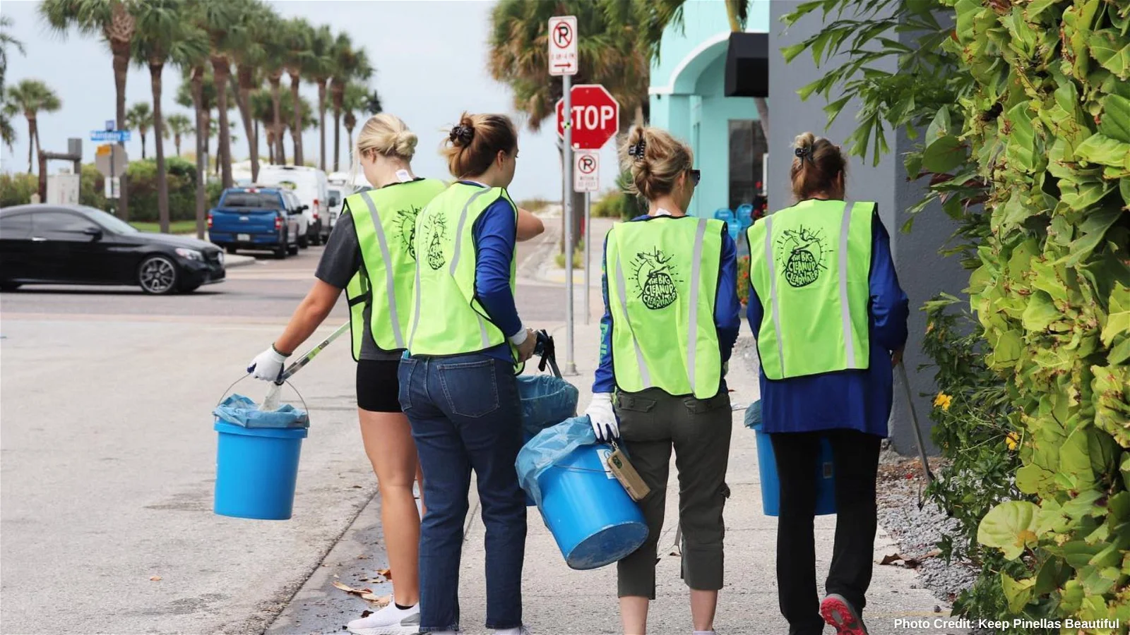 Keep Pinellas Beautiful members cleaning up trash in Clearwater