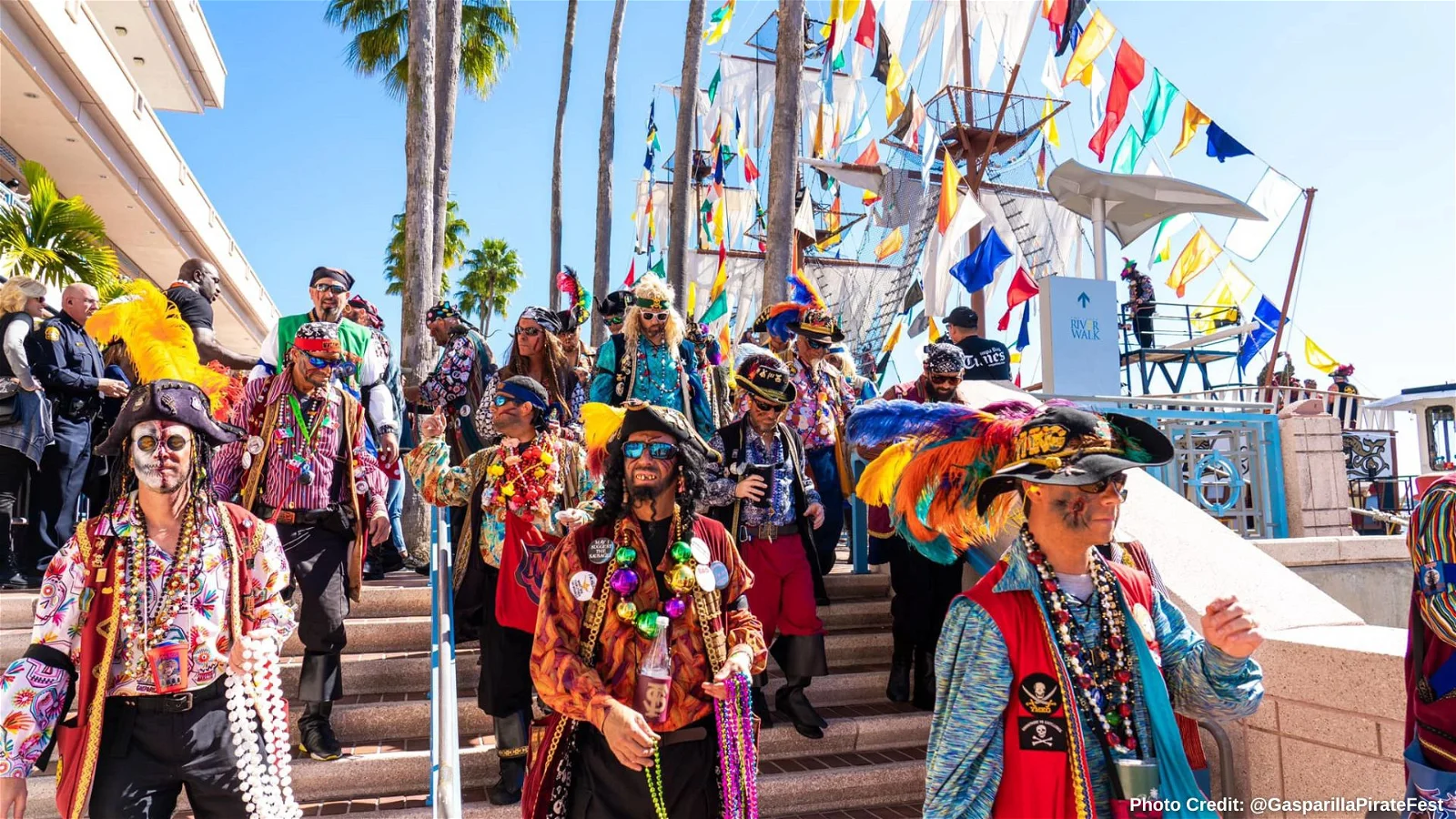 People in pirate costumes Tampa Gasparilla