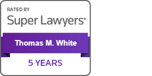 Super Lawyers Tom White 5 year Milestone Badge