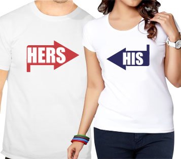 His n Hers Arrow Couple T-shirts
