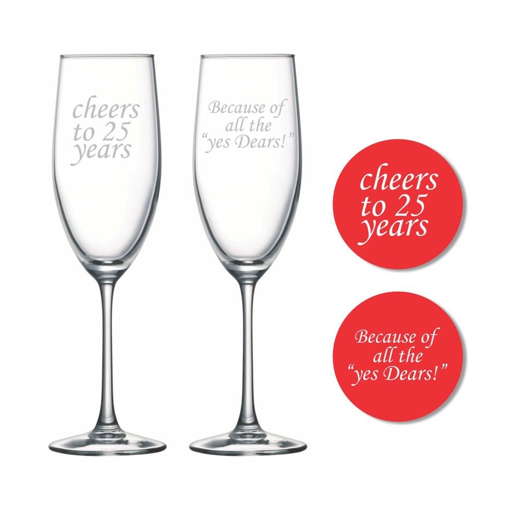 Cheers 25th Wedding Anniversary Champagne Flutes