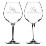 Aesthetic Monogram Personalized Engraved Couple Wine Glass