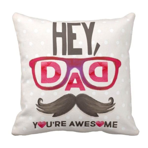 Moustache Awesome Dad Cushion Cover
