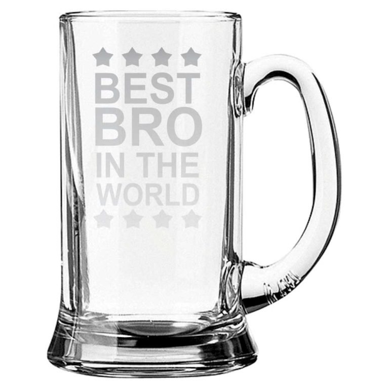 Engraved Best Brother in the World Beer Mug