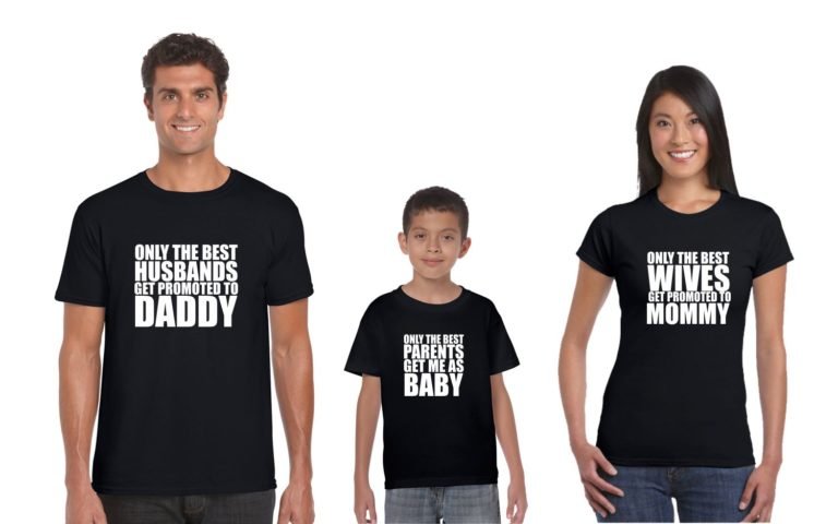 Best Husband Best Wife Best Baby Family Tshirts