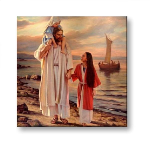 Lord Jesus With Children Canvas Wall Painting Frame