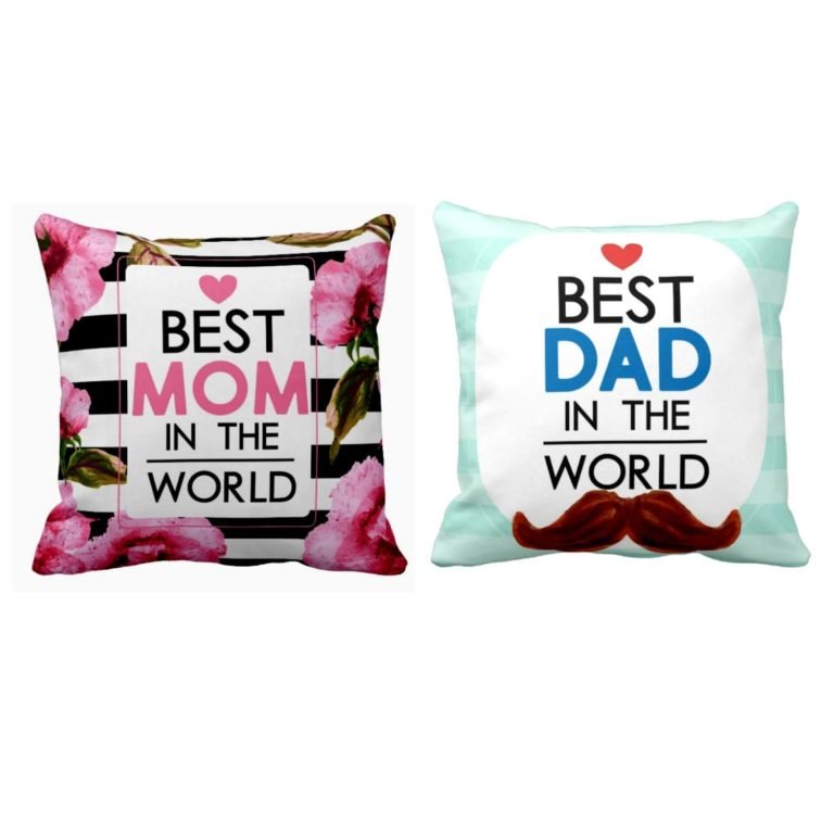 Best Mom Dad in the World Cushion Cover Set of 2