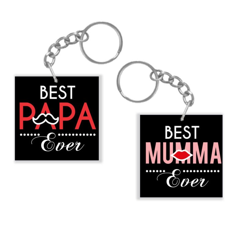 Best Mumma Papa Ever Couple Keychain Keyring