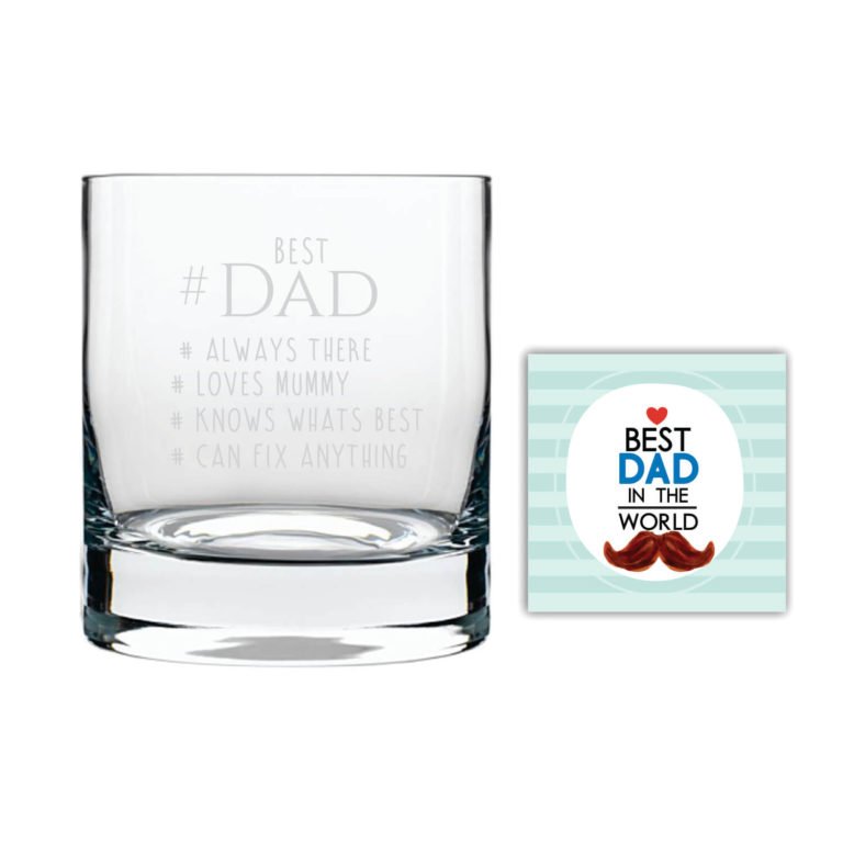 Bowtie Best Dad Whiskey Glass