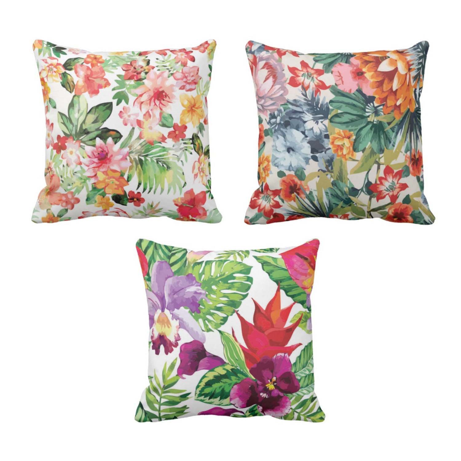 Bright Floral Cushion Cover Set of 3 KH2935