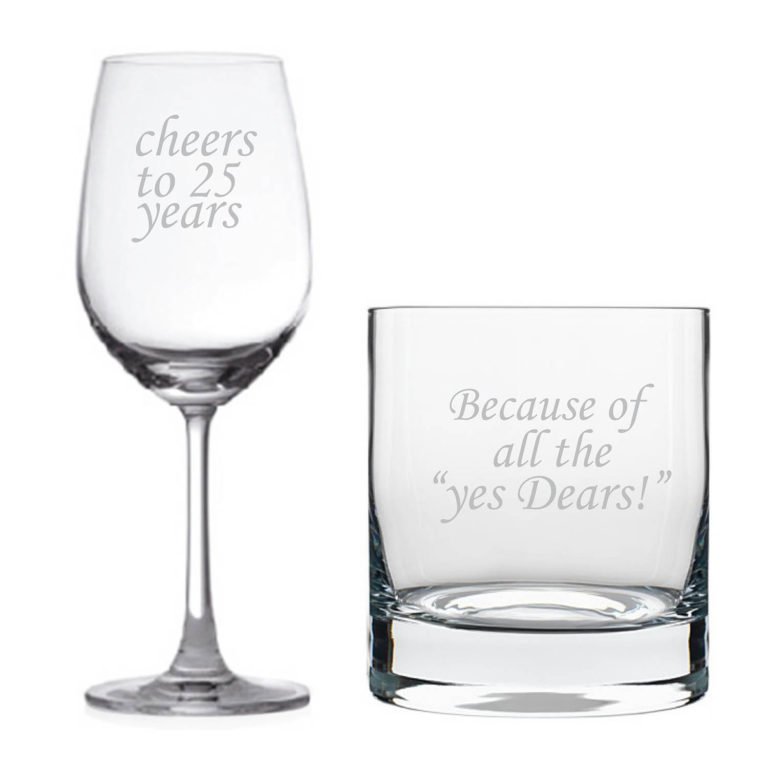 Cheers 25th Anniversary Whiskey Wine Glass
