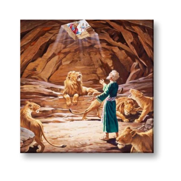 Daniel in the Lion's Den Bible Lord Jesus Christ Wall Painting Frame