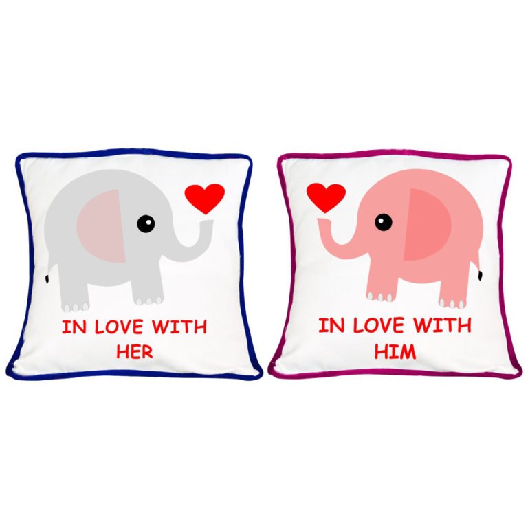 Cute In Love with You Couple Cushion Covers- Set of 2