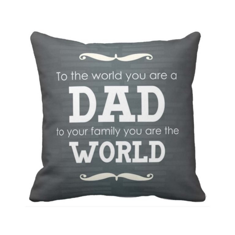 Dad World Printed Cushion Cover