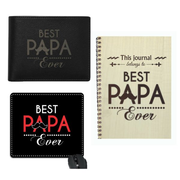 Best Papa Ever Notebook, Wallet, Mousepad Gifts Combo