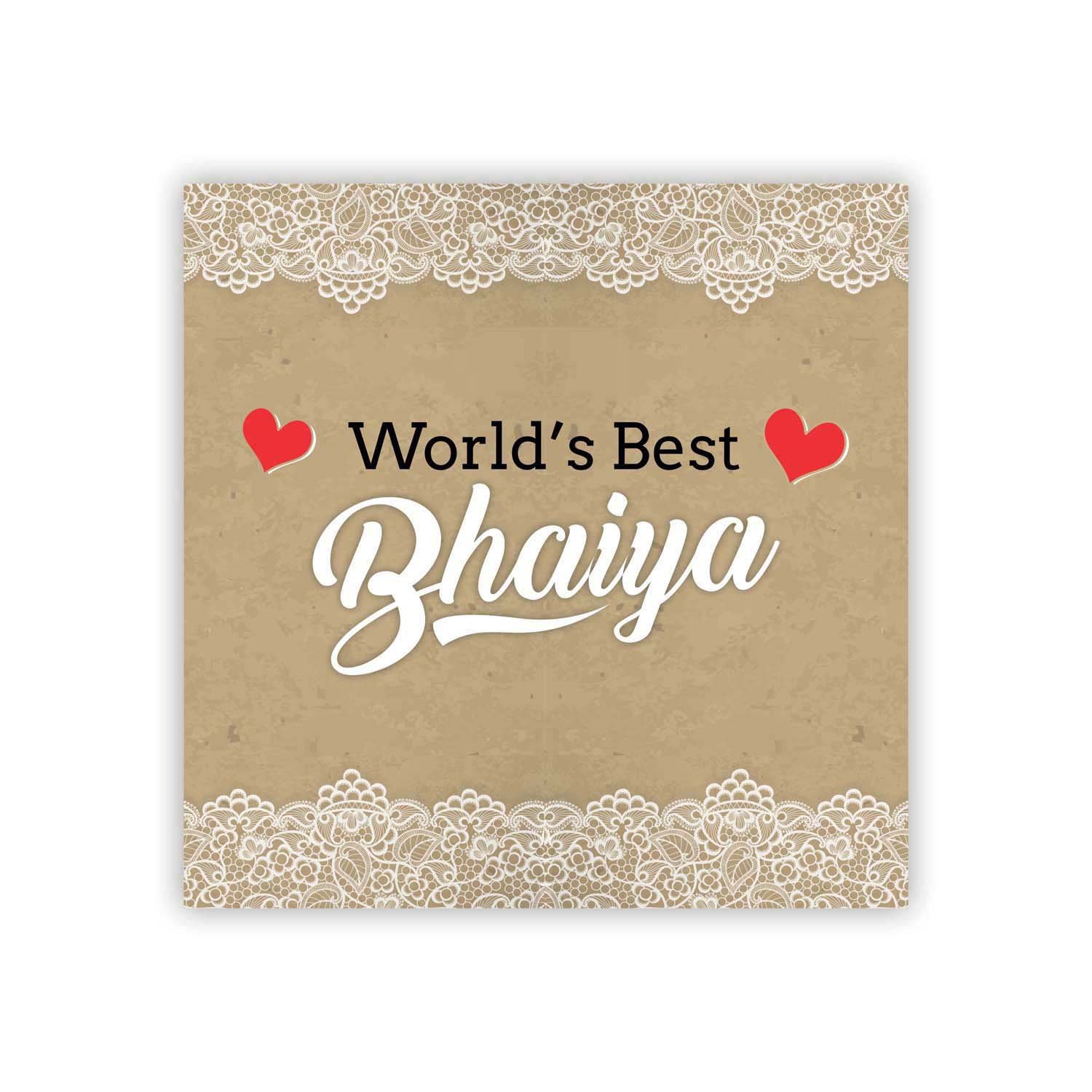 Engraved Worlds Best Bhaiya Tea Cups Coaster