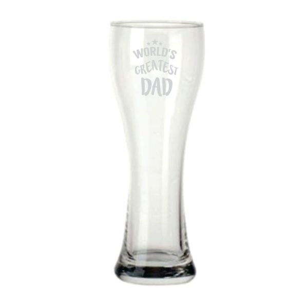 Glitzy Worlds Greatest Dad Beer Pilsner Glass