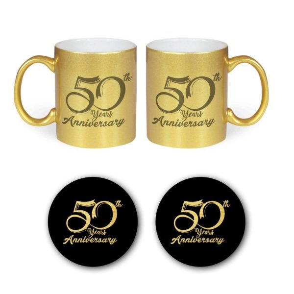 50th Golden Jubilee Anniversary Couple Coffee Mugs