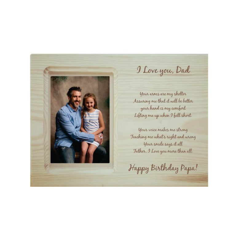 Happy Birthday Papa Love You Dad Engraved Poem Photo Frame