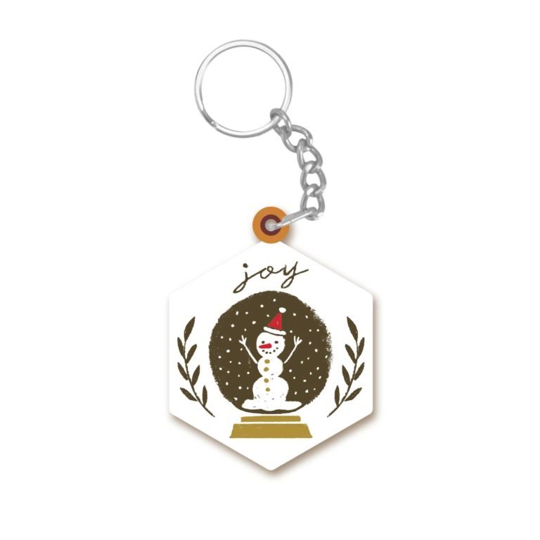 Joy Snow man Christmas keychain