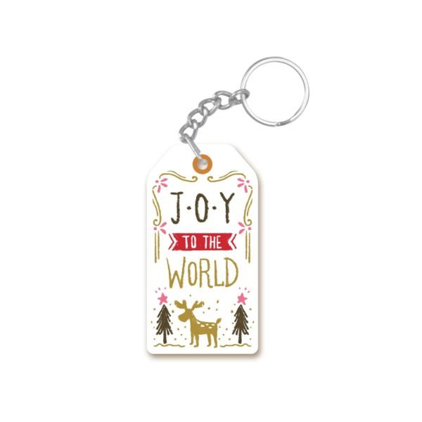 Joy to the World Christmas keychain