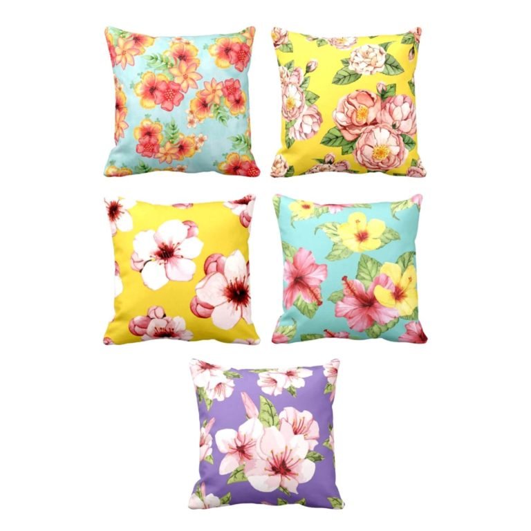 Tempting Floral Flowers Cushion Cover Set of 5