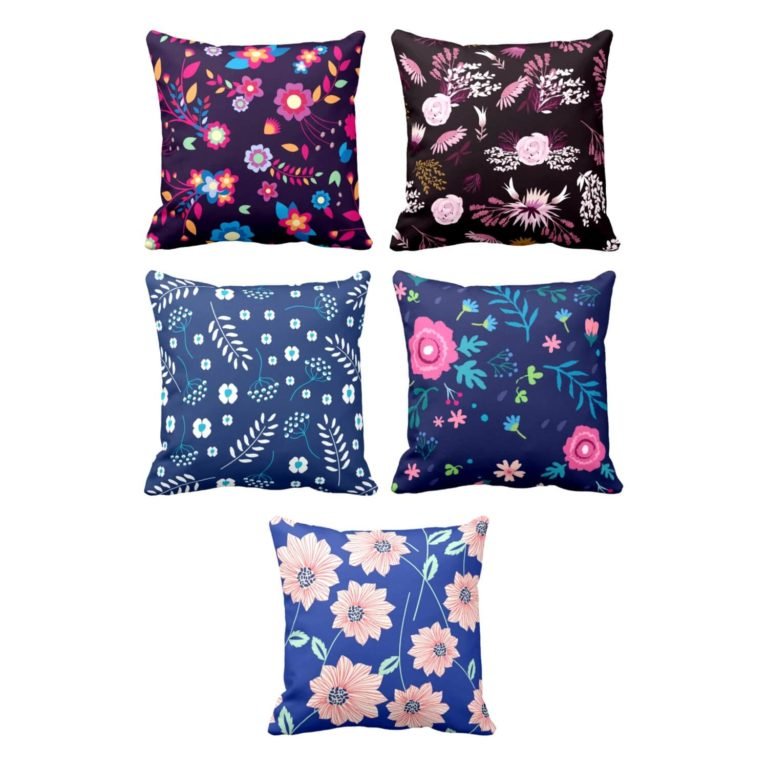 Admirable Exquisite Floral Flowers Cushion Cover Set of 5