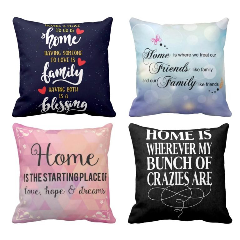 Home family Blessing Printed Cushion Covers Set of 4