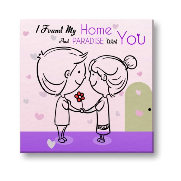 Cute Love You are My Paradise Painting Canvas Frame