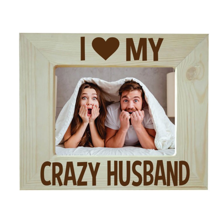 I Love My Crazy Husband Engraved Photo Frame