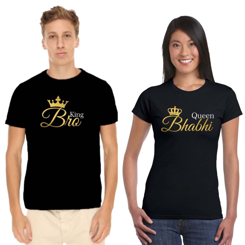 King Bro Queen Bhabhi Couple T-shirt