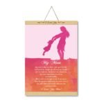 Love You Mom Pink Canvas Message Scroll