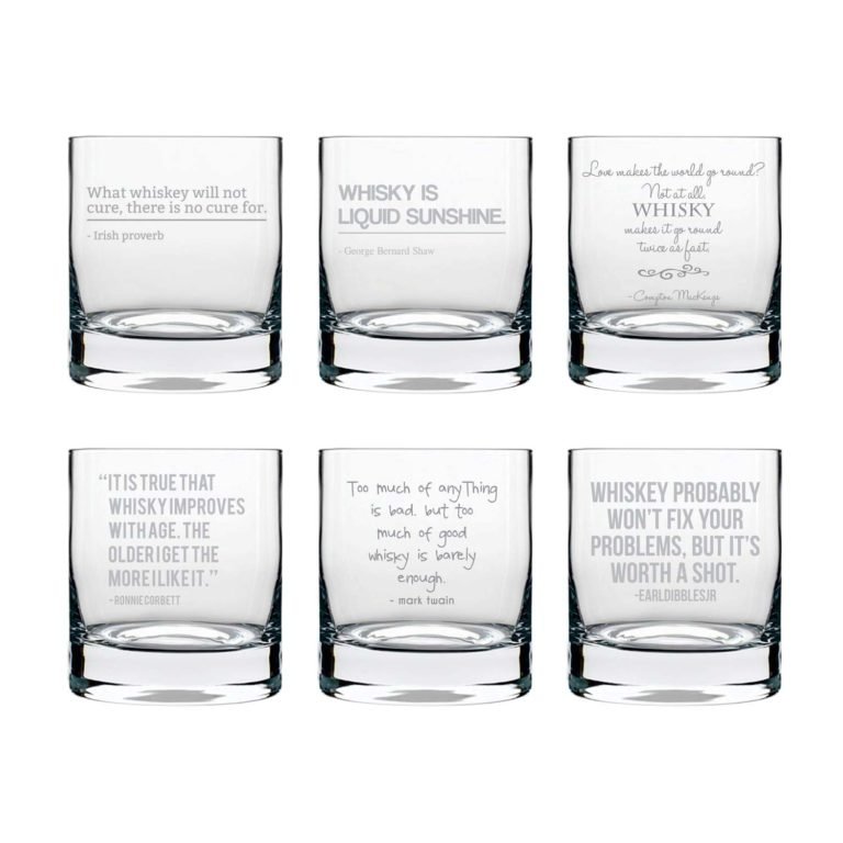 Love of Whiskey Engraved Whiskey Glasses - Set of 6