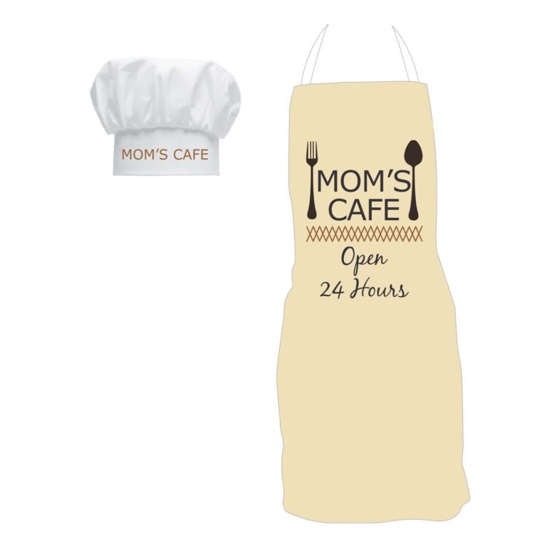 Moms Cafe Apron with Chef Hat