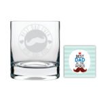 Moustaches Best Dad Ever Whiskey Glass