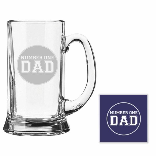 Engraved Worlds Number 1 Dad Beer Mugs