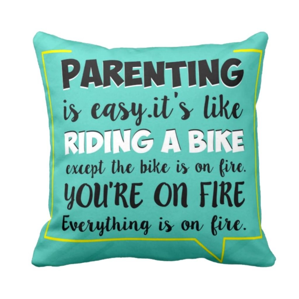 Parenting Like Riding a Bike Mom Cushion Cover