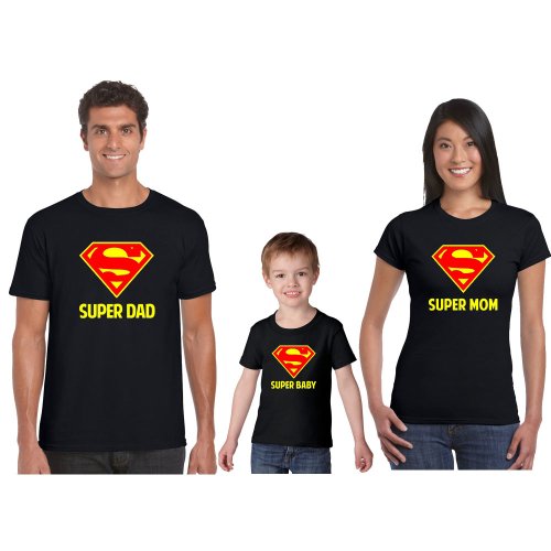 Personalized Super Mom Super Dad Super Baby Family T shirt