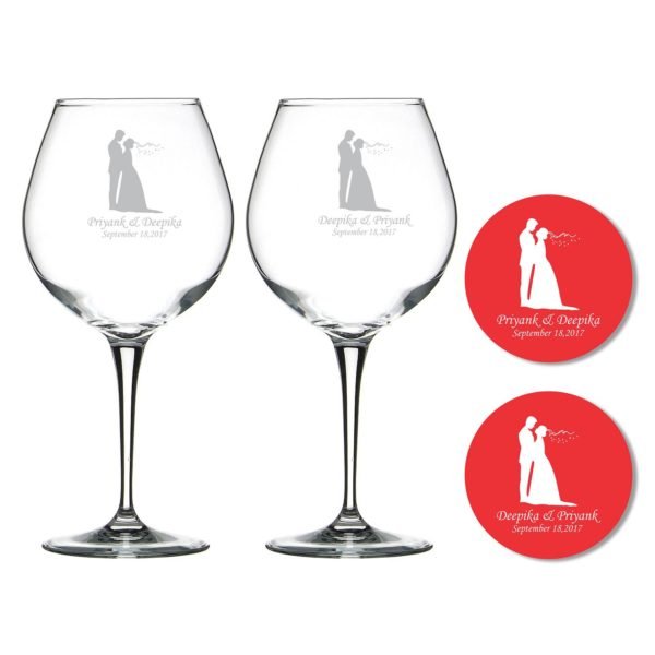 Personalized Just Married Couple Wine Glasses