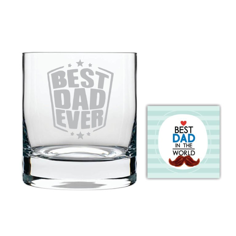 Starry Best Dad Ever Whiskey Glass