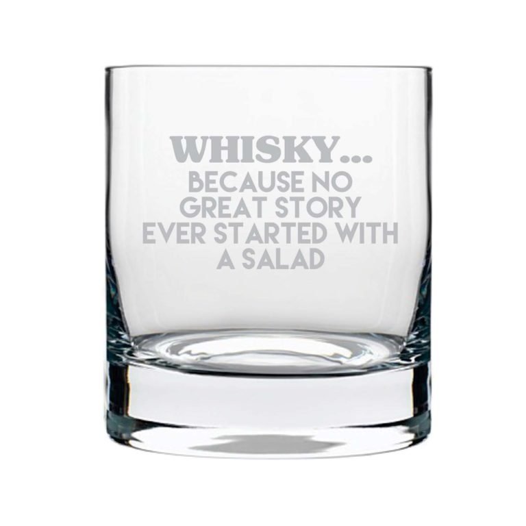 Start a Story With Whisky Engraved Whiskey Glass