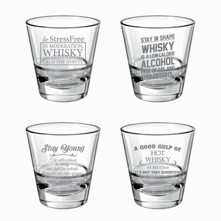 Stay Fit With Engraved Whiskey Glasses - Set of 4