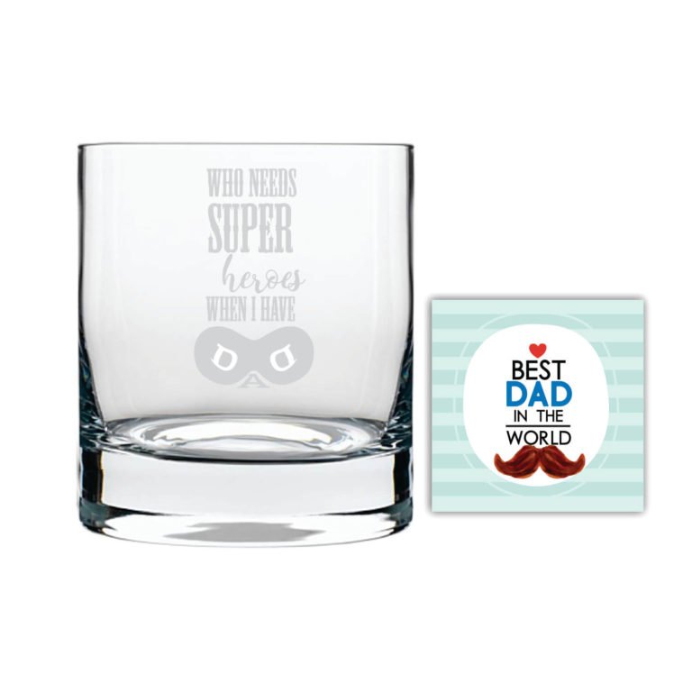 Super Hero Dad Whiskey Glass