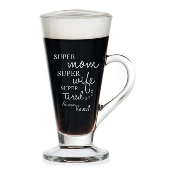 Super Mom Super Wife Engraved Tea Mug